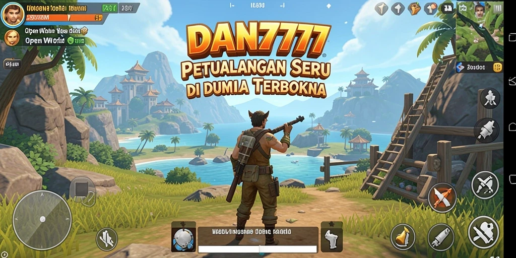 Antarmuka game Open World yang memukau dan interaktif.