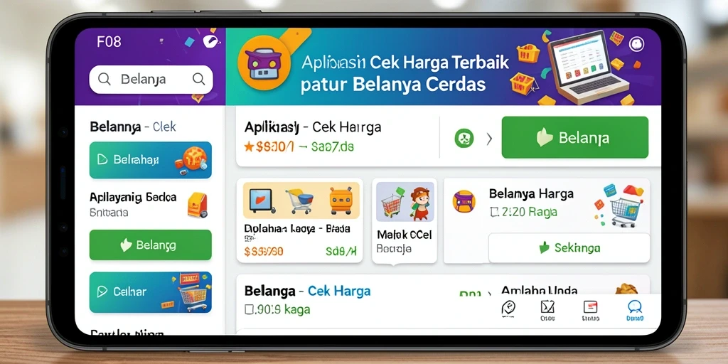 Tampilan antarmuka aplikasi F08 untuk Cek Harga yang informatif.
