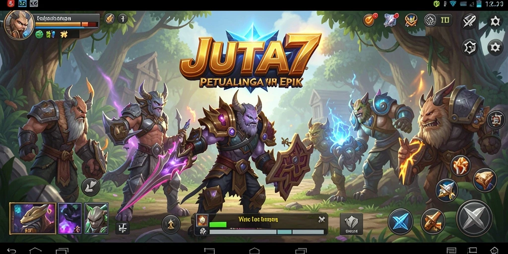 Tampilan antarmuka JUTA7 yang menawan dan interaktif dalam permainan RPG.