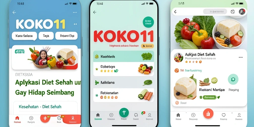 Tampilan antarmuka KOKO11 yang menarik dan informatif untuk Diet Sehat.
