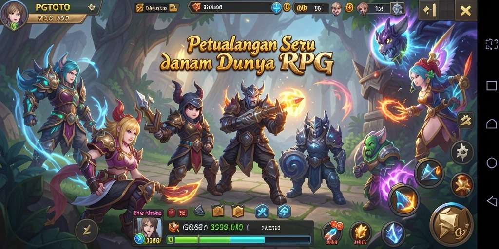 Antarmuka game RPG PGTOTO yang menarik dan intuitif.