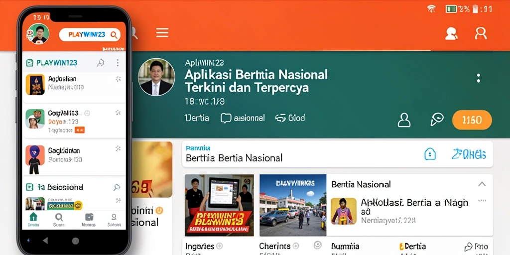 Tampilan antarmuka aplikasi Berita Nasional PLAYWIN123