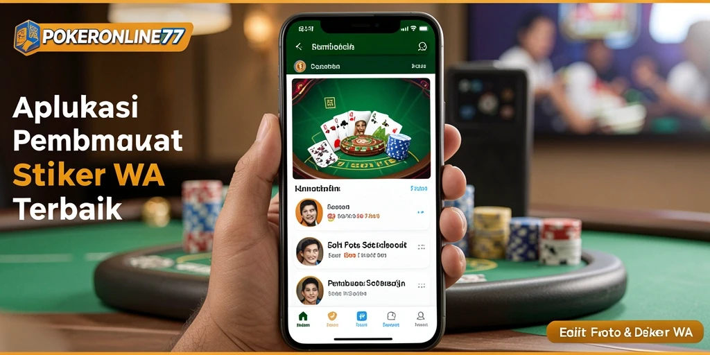 Antarmuka Pembuat Stiker WA POKERONLINE77 yang mudah digunakan.