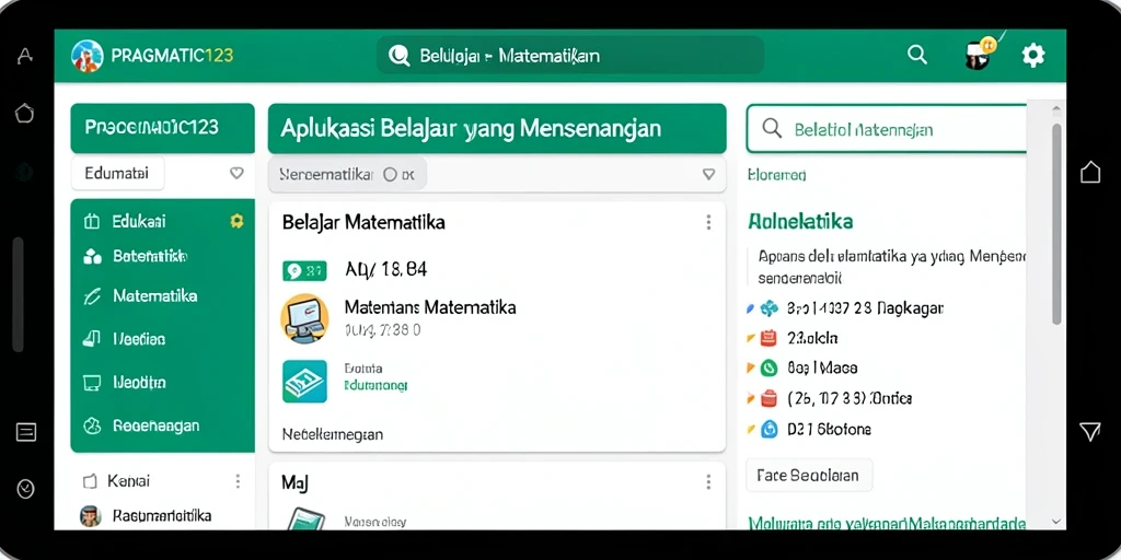 Tampilan antarmuka PRAGMATIC123 yang interaktif dan menarik.