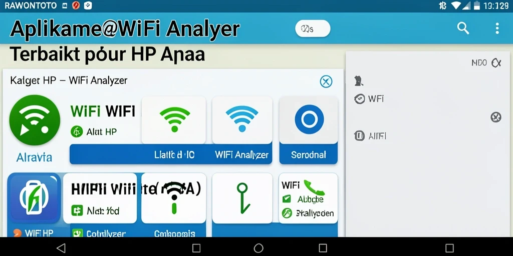 Antarmuka aplikasi RAWONTOTO menampilkan analisis jaringan WiFi secara detail.