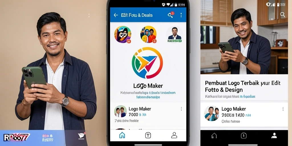 Tampilan antarmuka RP6677 yang modern dan fungsional untuk membuat logo.