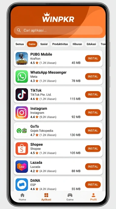 Aplikasi Populer & Kanal Uji | winpkr