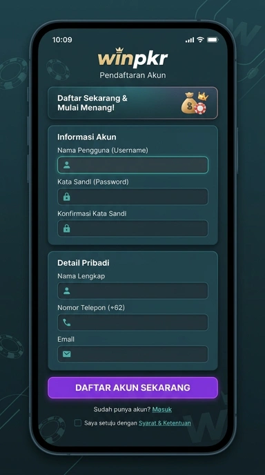 Panduan Registrasi Akun Baru winpkr untuk Pengguna Android